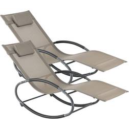 [en.casa] Schaukelliege Almaluez 153 x 63 x 80.5 cm 2-er Set Beige